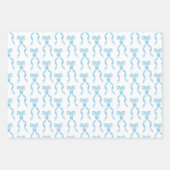 Feuille De Papier Cadeau Motif de la Bow Bleue Aquarelle (Devant)