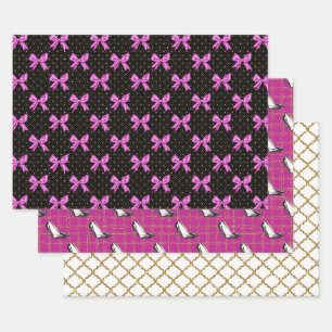 Feuille De Papier Cadeau Motif de la fille de mode