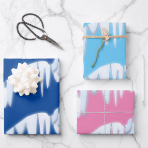 Feuille De Papier Cadeau Motif de la neige de Noël