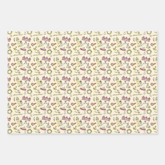 Feuille De Papier Cadeau Motif de la scène de la plage (Devant 2)