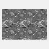 Feuille De Papier Cadeau Motif de la tortue No4 (Devant 3)