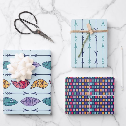 Feuille De Papier Cadeau Motif de la tribu Boho (Recto)