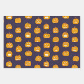 Feuille De Papier Cadeau Motif de lanterne Citrouille d'Halloween (Devant 2)