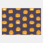 Feuille De Papier Cadeau Motif de lanterne Citrouille d'Halloween (Devant)