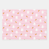 Feuille De Papier Cadeau Motif de lapin rose et de carotte (Devant 3)