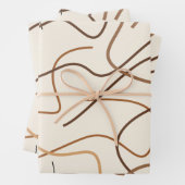 Feuille De Papier Cadeau Motif de ligne Abstraite (En situation)