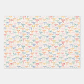 Feuille De Papier Cadeau Motif de lignes simples colorées (Devant)