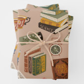 Feuille De Papier Cadeau Motif de livre (En situation)