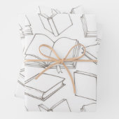 Feuille De Papier Cadeau Motif de livre (En situation)