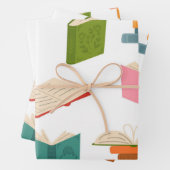 Feuille De Papier Cadeau Motif de livre (En situation)