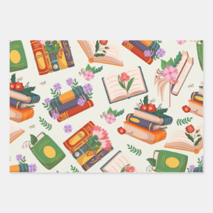 Feuille De Papier Cadeau Motif de livre