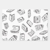 Feuille De Papier Cadeau Motif de livre (Devant 2)