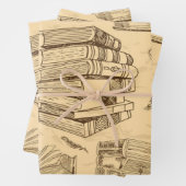 Feuille De Papier Cadeau Motif de livre (En situation)