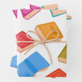 Feuille De Papier Cadeau Motif de livre (En situation)