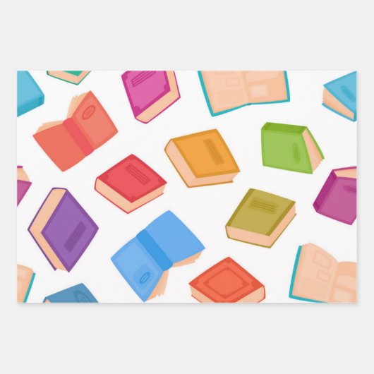 Feuille De Papier Cadeau Motif de livre (Devant)