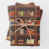 Feuille De Papier Cadeau Motif de livre (En situation)