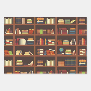 Feuille De Papier Cadeau Motif de livre