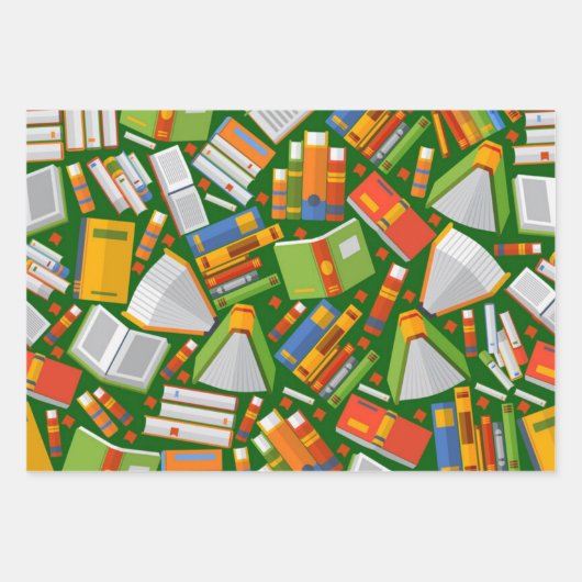Feuille De Papier Cadeau Motif de livre (Devant)