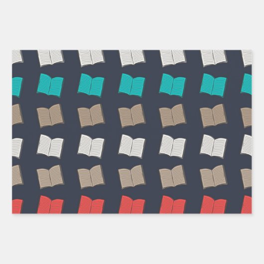 Feuille De Papier Cadeau Motif de livre (Devant)