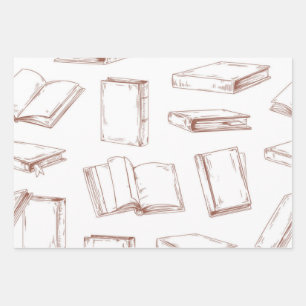 Feuille De Papier Cadeau Motif de livre