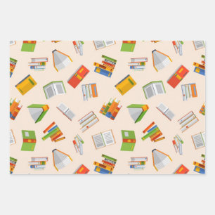 Feuille De Papier Cadeau Motif de livre