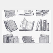 Feuille De Papier Cadeau Motif de livre (Devant 3)