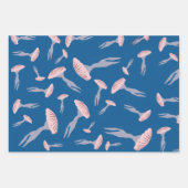 Feuille De Papier Cadeau Motif de méduse de l'océan bleu profond (Devant)