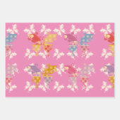 Feuille De Papier Cadeau Motif de mélange de kimono papillon (Devant 2)
