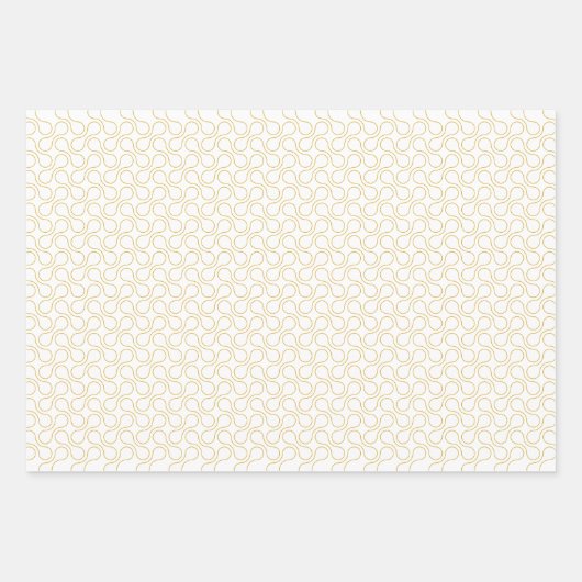 Feuille De Papier Cadeau Motif de métal géométrique Or moderne (Devant 2)