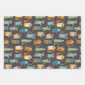 Feuille De Papier Cadeau Motif de monstres amusants (Devant 2)