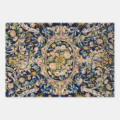 Feuille De Papier Cadeau Motif de moquette fleurie décorative (Devant)