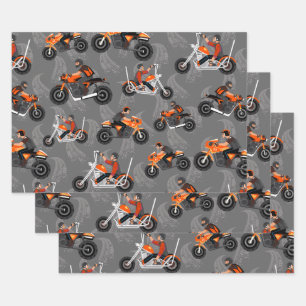 Feuille De Papier Cadeau Motif de motocycliste Offroad Motorcycle Biker