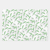Feuille De Papier Cadeau Motif de neige blanc, Menthe (Devant)