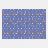 Feuille De Papier Cadeau Motif de New York| Bleu/ Jaune/ Rose (Devant)