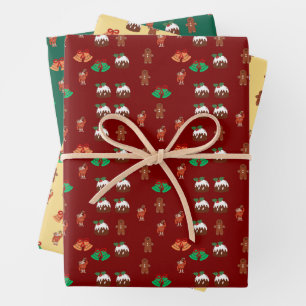Feuille De Papier Cadeau Motif de Noël