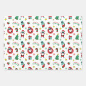 Feuille De Papier Cadeau motif de Noël alien (Devant 3)