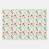 Feuille De Papier Cadeau Motif de Noël aquarelle (Devant 3)