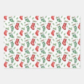 Feuille De Papier Cadeau Motif de Noël aquarelle (Devant)