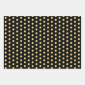 Feuille De Papier Cadeau Motif de Noël Black Gold (Devant 2)