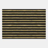 Feuille De Papier Cadeau Motif de Noël Black Gold (Devant)