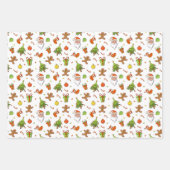 Feuille De Papier Cadeau Motif de Noël classique (Devant)