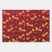 Feuille De Papier Cadeau Motif de Noël de Dinosaur (Devant 3)