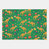 Feuille De Papier Cadeau Motif de Noël de Dinosaur (Devant 2)