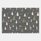 Feuille De Papier Cadeau Motif de Noël de la forêt de neige (Devant)