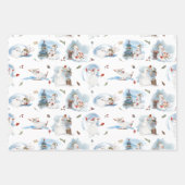 Feuille De Papier Cadeau Motif de Noël de la forêt de neige (Devant 2)