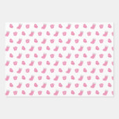 Feuille De Papier Cadeau Motif de Noël d'hiver rose (Devant 3)