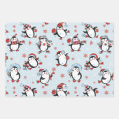 Feuille De Papier Cadeau Motif de Noël du mignon Penguin (Devant)