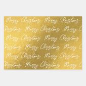 Feuille De Papier Cadeau Motif de Noël Gold & White (Devant)