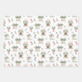 Feuille De Papier Cadeau Motif de Noël Holly (Devant 3)