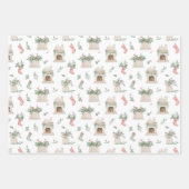 Feuille De Papier Cadeau Motif de Noël Holly (Devant 2)